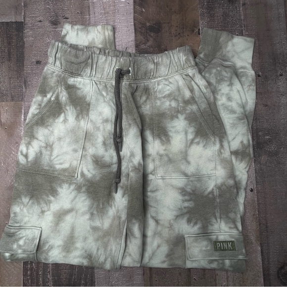 PINK by Victoria’s Secret Green Tie Dye Jogger pants size XS - Picture 1 of 12